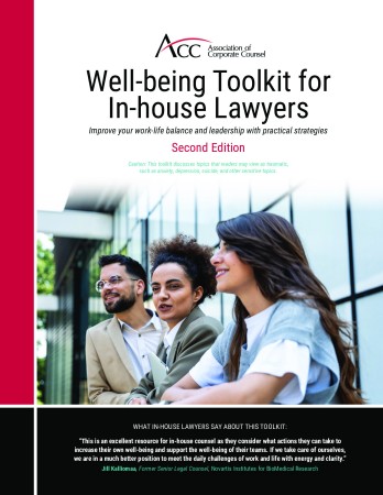 Portada de Well-being Toolkit for In-house Lawyers: Improve your work-life balance and leadership with practical strategies