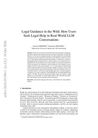 Portada de Legal Guidance in the Wild: How Users Seek Legal Help in Real-World LLM Conversations
